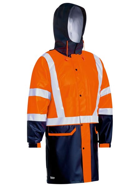 Taped Hi Vis Stretch PU Rain Coat - BJ6935HT