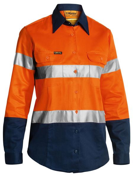 Women's Taped Two Tone Hi Vis Drill Long Sleeve - BLT6456