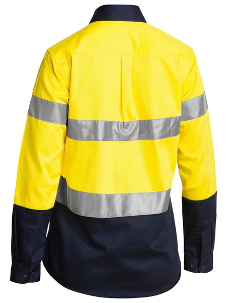 Women's Taped Two Tone Hi Vis Drill Long Sleeve - BLT6456