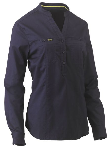 Women's Stretch V-Neck Closed Front Shirt - BLC6063