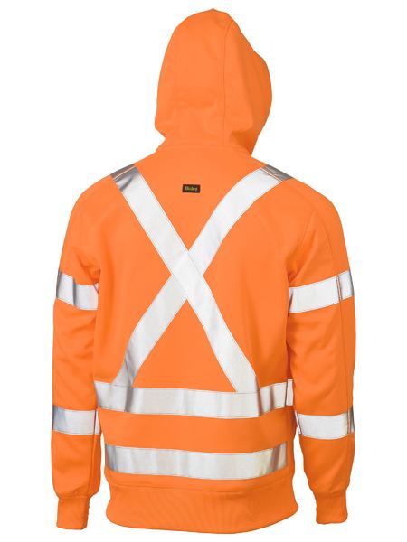 X Taped Hi Vis Zip Front Fleece Hoodie - BK6819XT