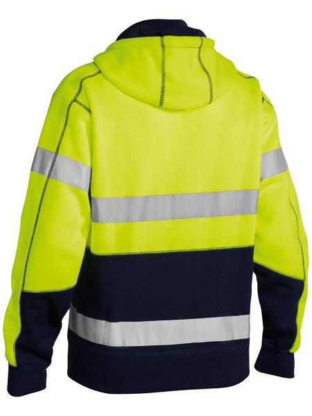 Taped Hi Vis Fleece Hoodie With Sherpa Lining - BK6988T