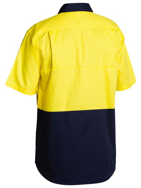 Two Tone Hi Vis Cool Lightweight Drill Shirt Short Sleeve - BS1895