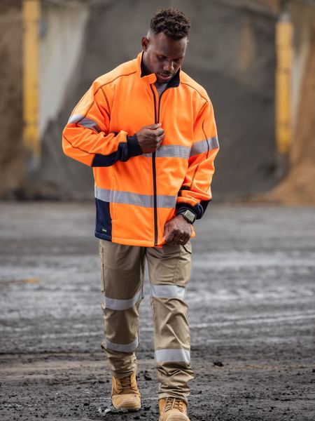 Men's Taped Hi Vis Zip Front Fleece - BK6611T