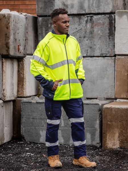 Men's Taped Hi Vis Zip Front Fleece - BK6611T