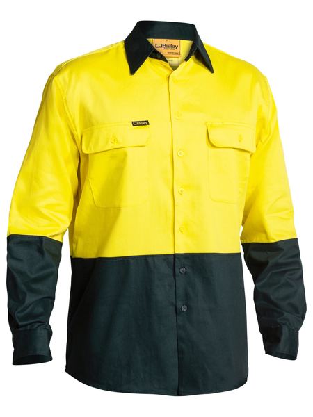 Two Tone Hi Vis Drill Shirt Long Sleeve - BS6267