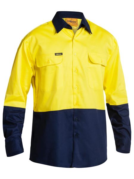 Two Tone Hi Vis Drill Shirt Long Sleeve - BS6267