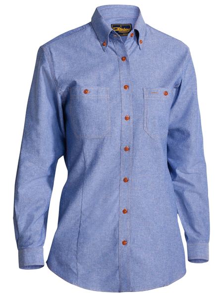 Womens Chambray Shirt Long Sleeve - B76407L
