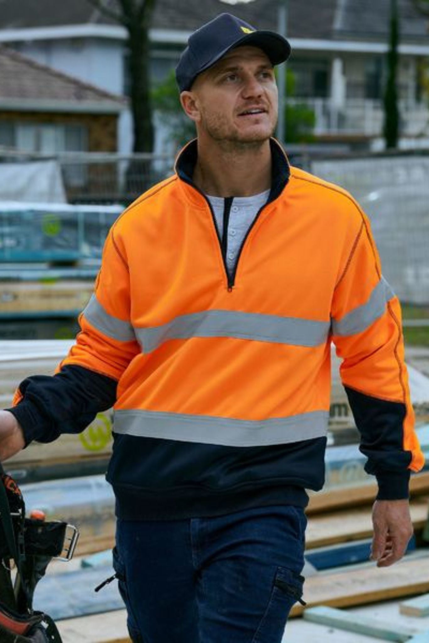 Taped Hi Vis 1/4 Zip Fleece Pullover - BK6989T