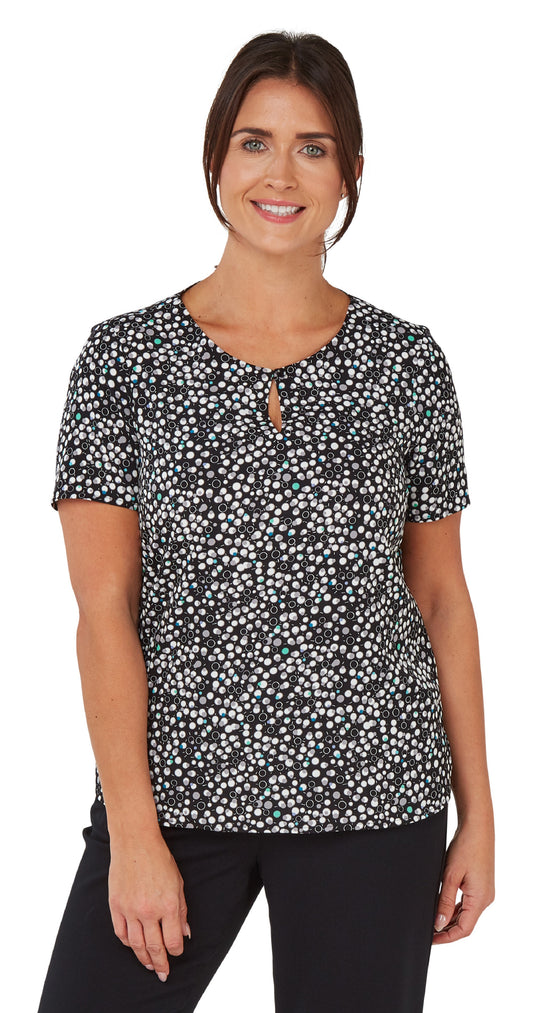 Imogen Button Neck Printed Shell