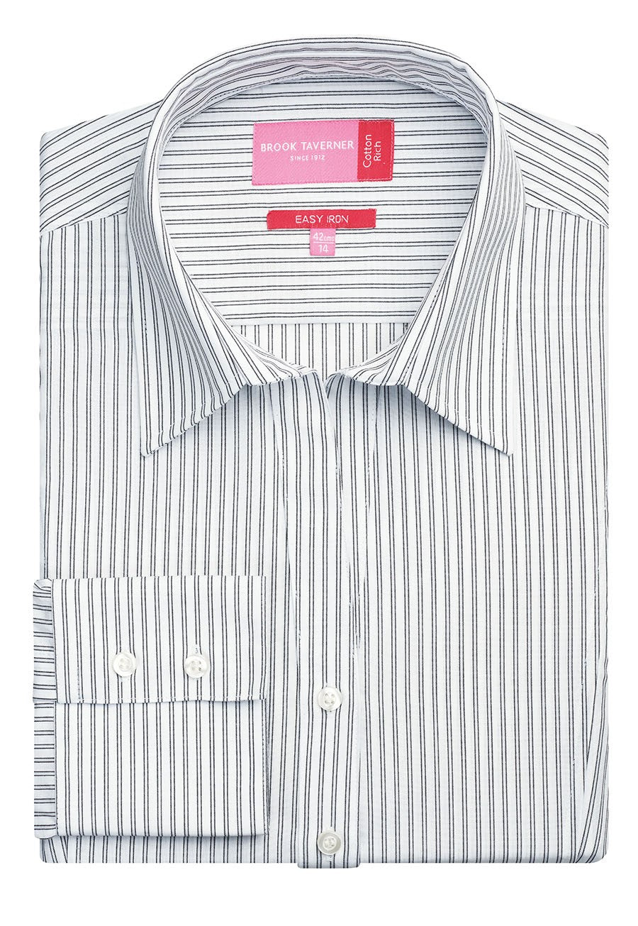 Perano Ladies Semi Fitted Single Cuff L/S Blouse - 2215