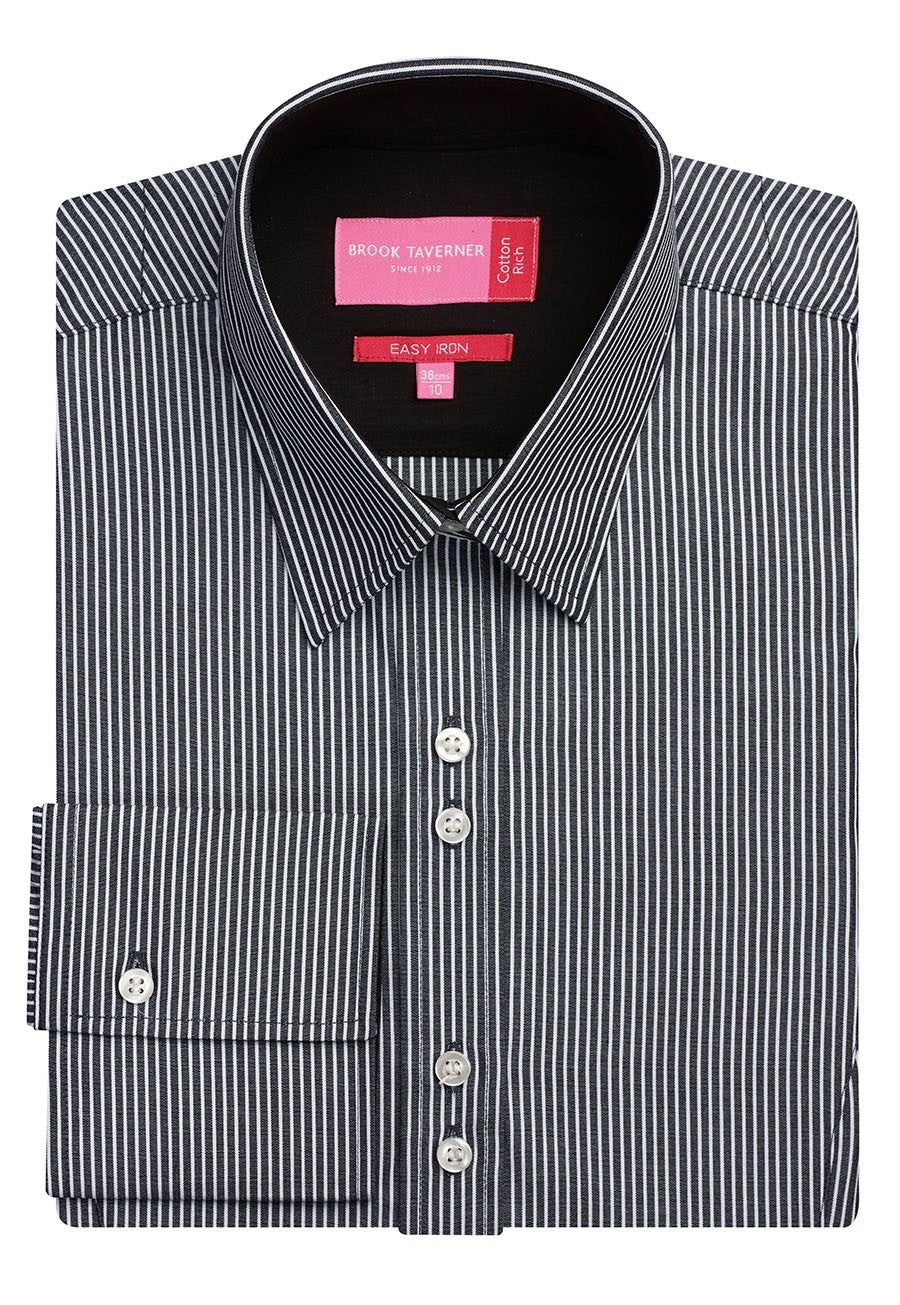 Campania Ladies Semi Fitted Single Cuff L/S Blouse - 2239