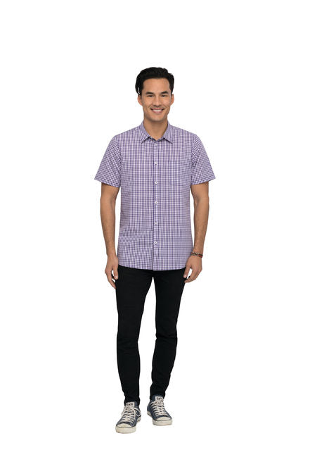 Mens Gingham Dress Shirt SHC01