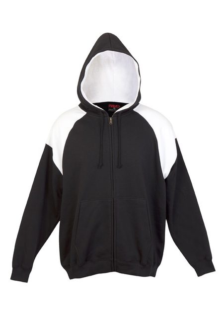 Mens Contrast Fleece Hoodie With Zip F303HZ