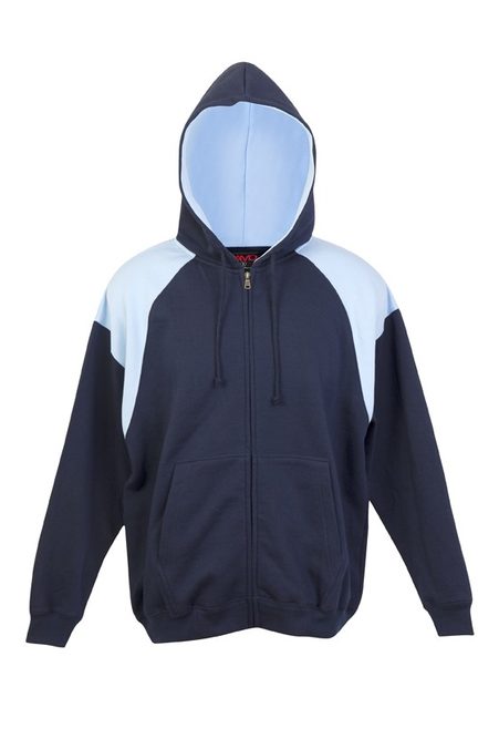 Mens Contrast Fleece Hoodie With Zip F303HZ