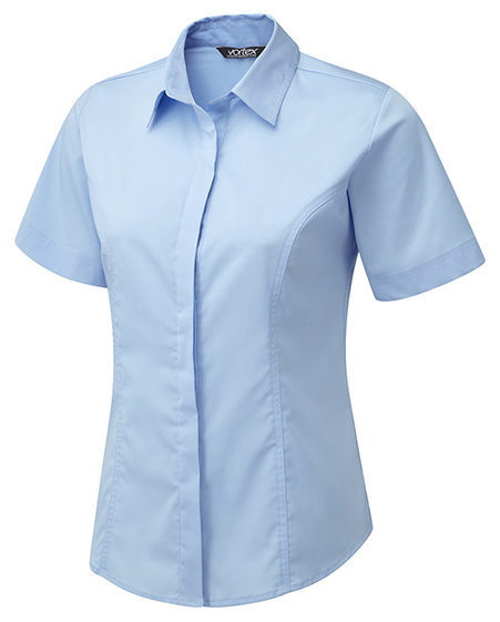 Zoe Concealed Front Stretch Blouse Short Sleeve