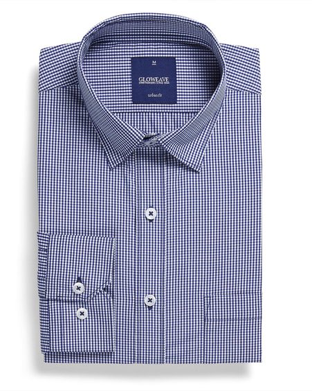 Gingham Check Mens Long Sleeve Hospitality Shirt 1637HL