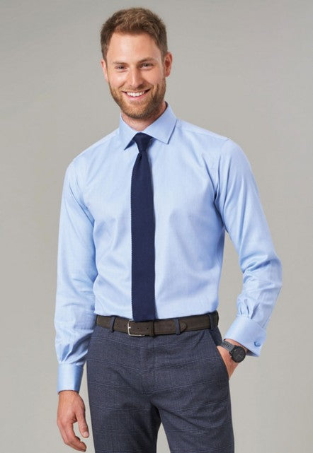 Prato Men's Slim Fit Double Cuff L/S Shirt - 7720