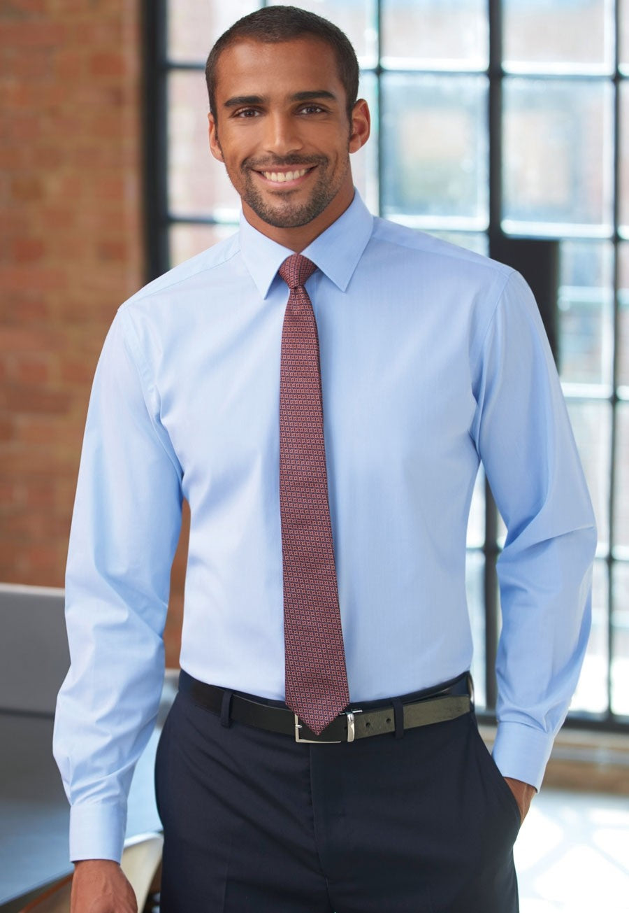Pisa Men's Slim Fit Single Cuff L/S Shirt - 7721