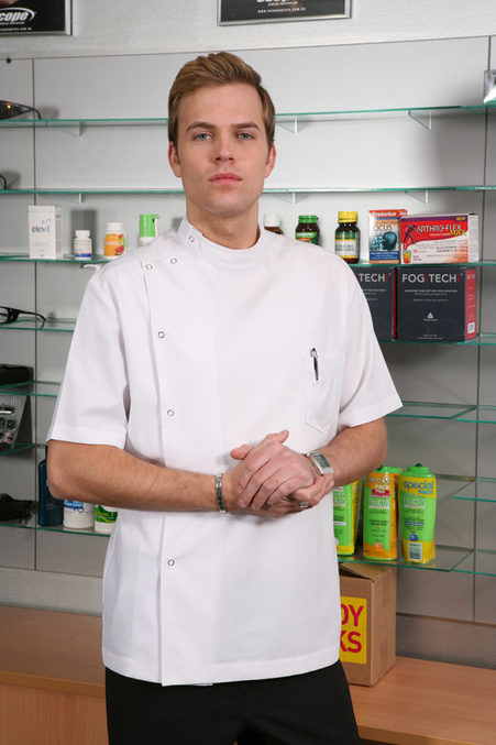 Mens Short Sleeve Side Stud Pharmacy Jacket