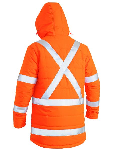 Taped Hi Vis Puffer Jacket With X Back - BJ6379XT