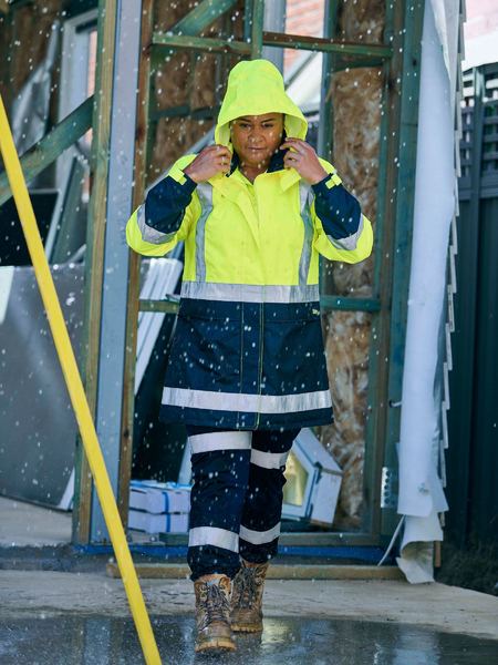 Women’s H Taped Two Tone Hi Vis Rain Jacket - BJL6966T