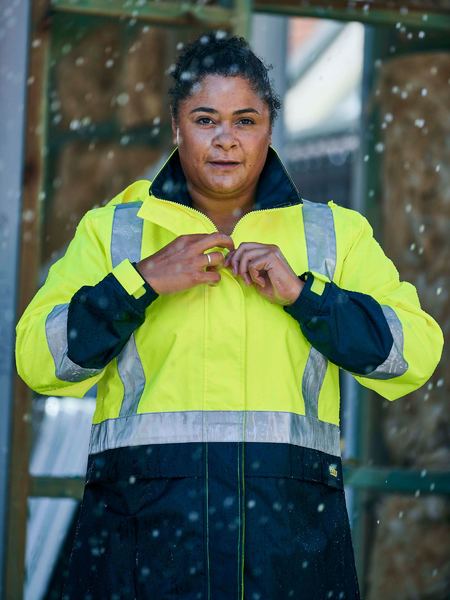 Women’s H Taped Two Tone Hi Vis Rain Jacket - BJL6966T