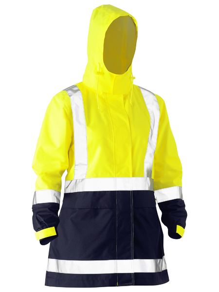Women’s H Taped Two Tone Hi Vis Rain Jacket - BJL6966T