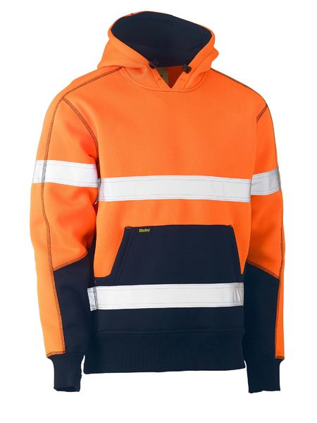 Taped Hi Vis Fleece Hoodie Pullover - BK6619T