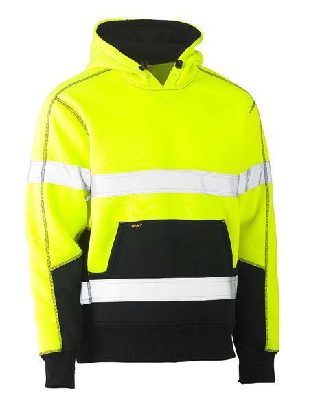 Taped Hi Vis Fleece Hoodie Pullover - BK6619T