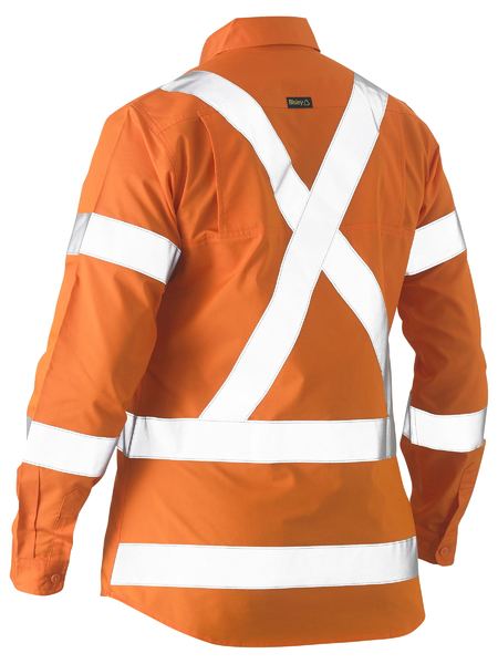 Women’s X Taped Hi Vis Recycled Drill Shirt - BL6266XT