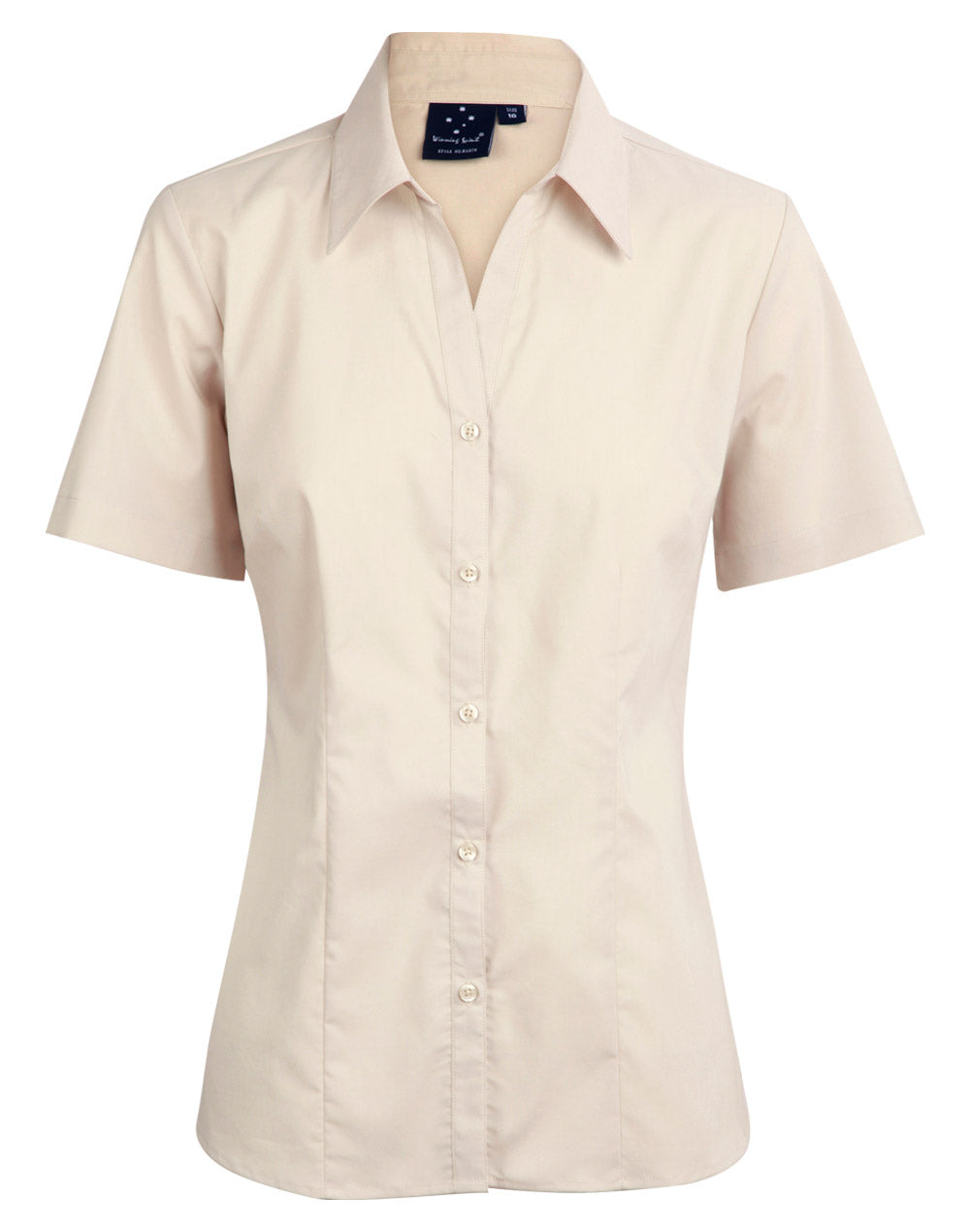 Ladies Short Sleeve Teflon Shirt Open Neckline - BS07S