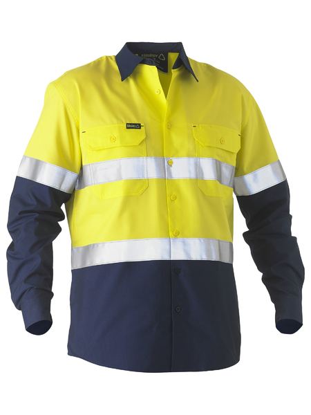 Taped 2 Tone Hi Vis Recycled Drill Shirt - BS6996T