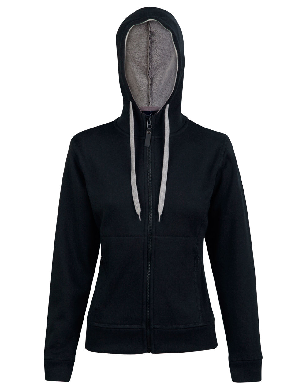Ladies Full Zip Contrast Fleecy Hoodie - FL18