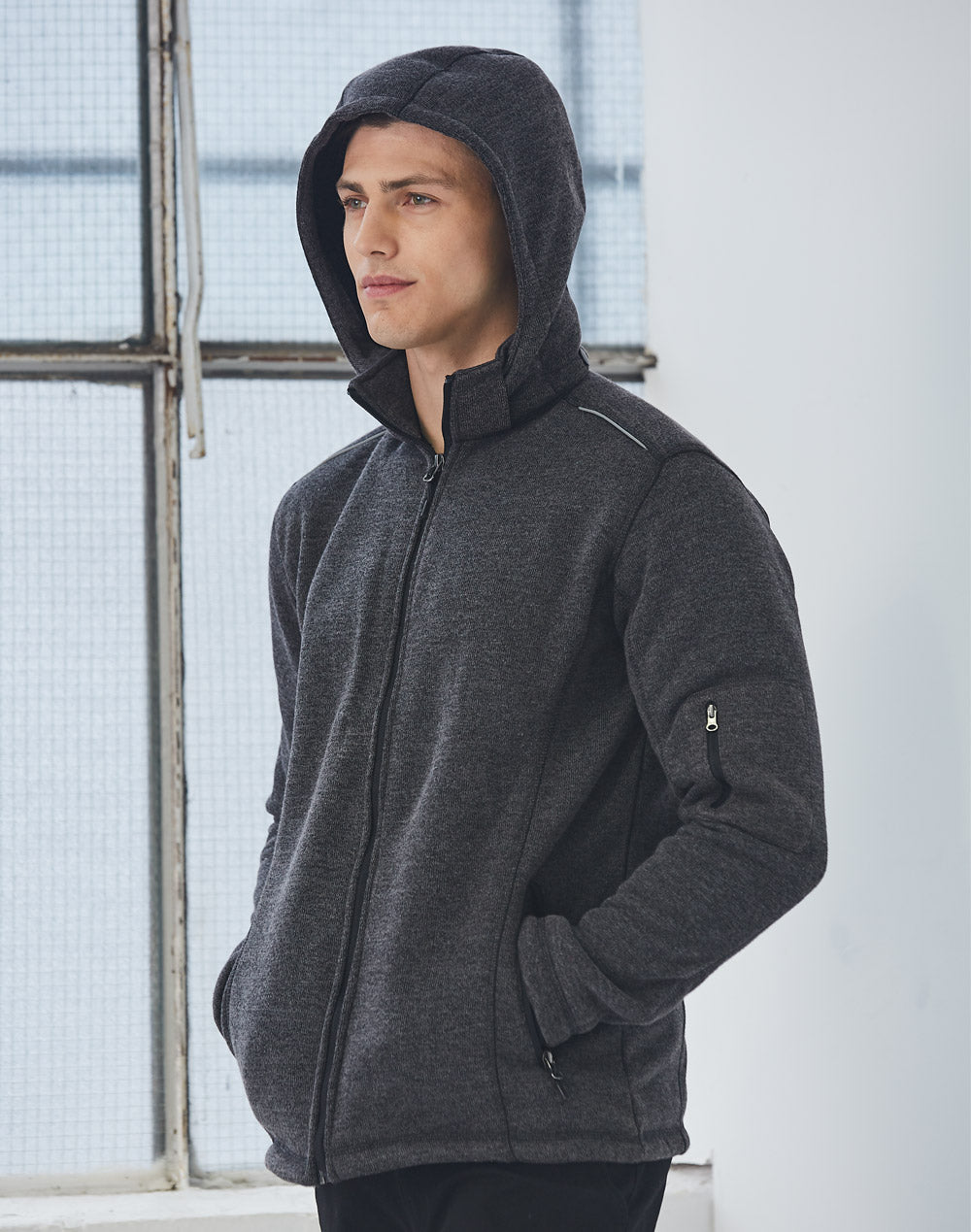 Men's Heather Bonded Coral Fleece Jacket - JK41