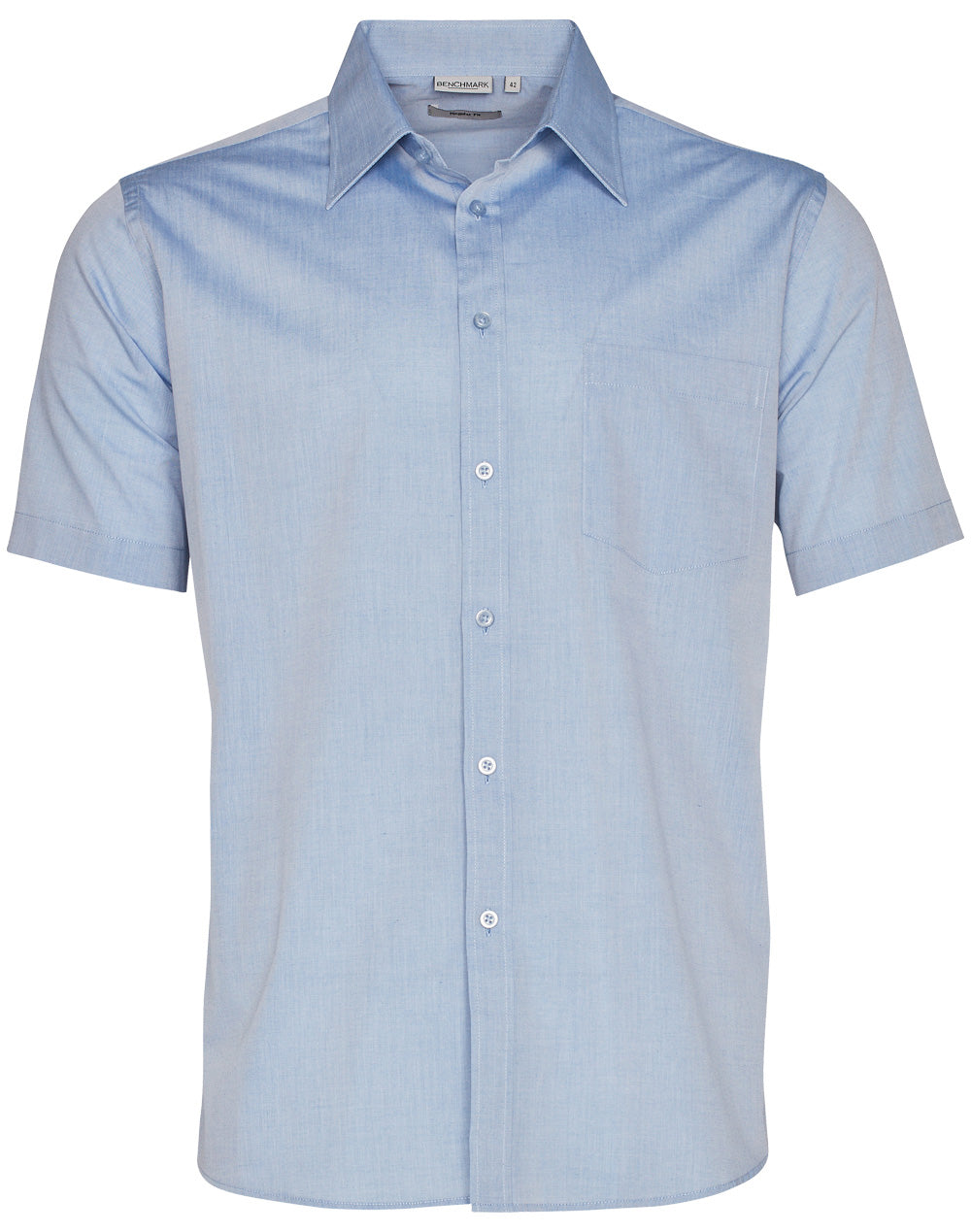 Mens Fine Chambray Short Sleeve Shirt - M7011