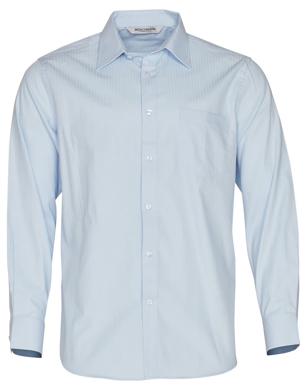 Mens Mini Herringbone Long Sleeve Shirt - M7112