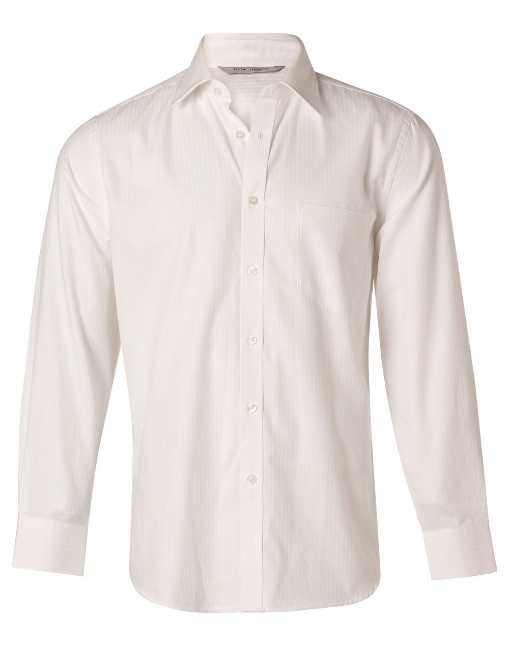 Mens Mini Herringbone Long Sleeve Shirt - M7112