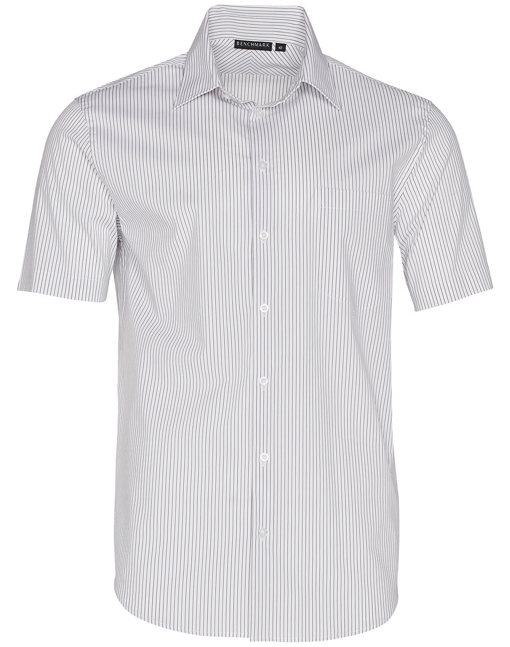 Mens Ticking Stripe Short Sleeve Shirt - M7200S