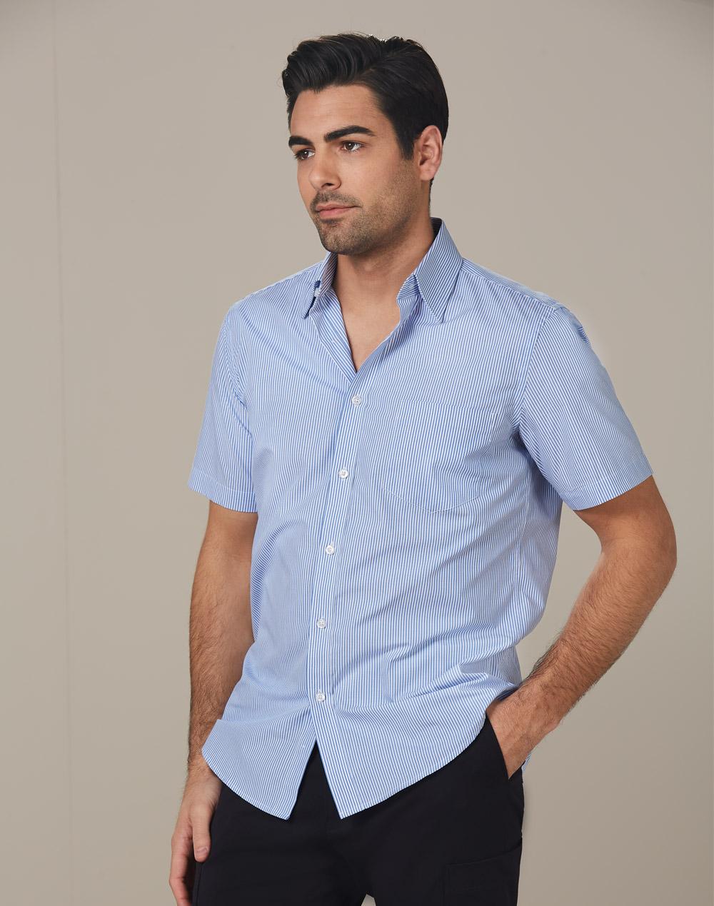 Mens Balance Stripe Short Sleeve Shirt - M7231