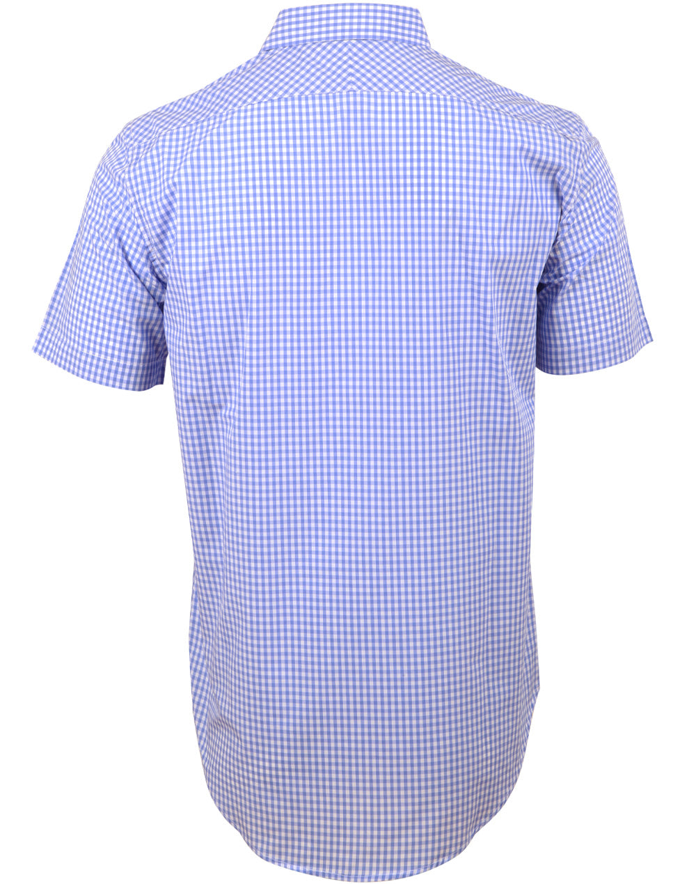 Mens Gingham Check Short Sleeve Shirt - M7300S