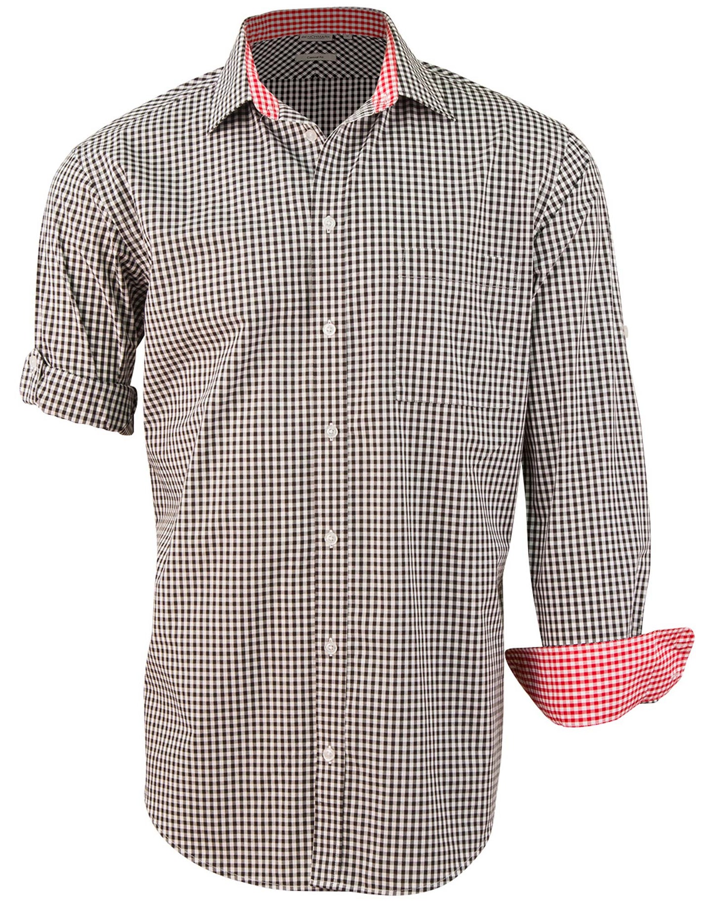 Mens Gingham Check Long Sleeve Shirt - M7330L