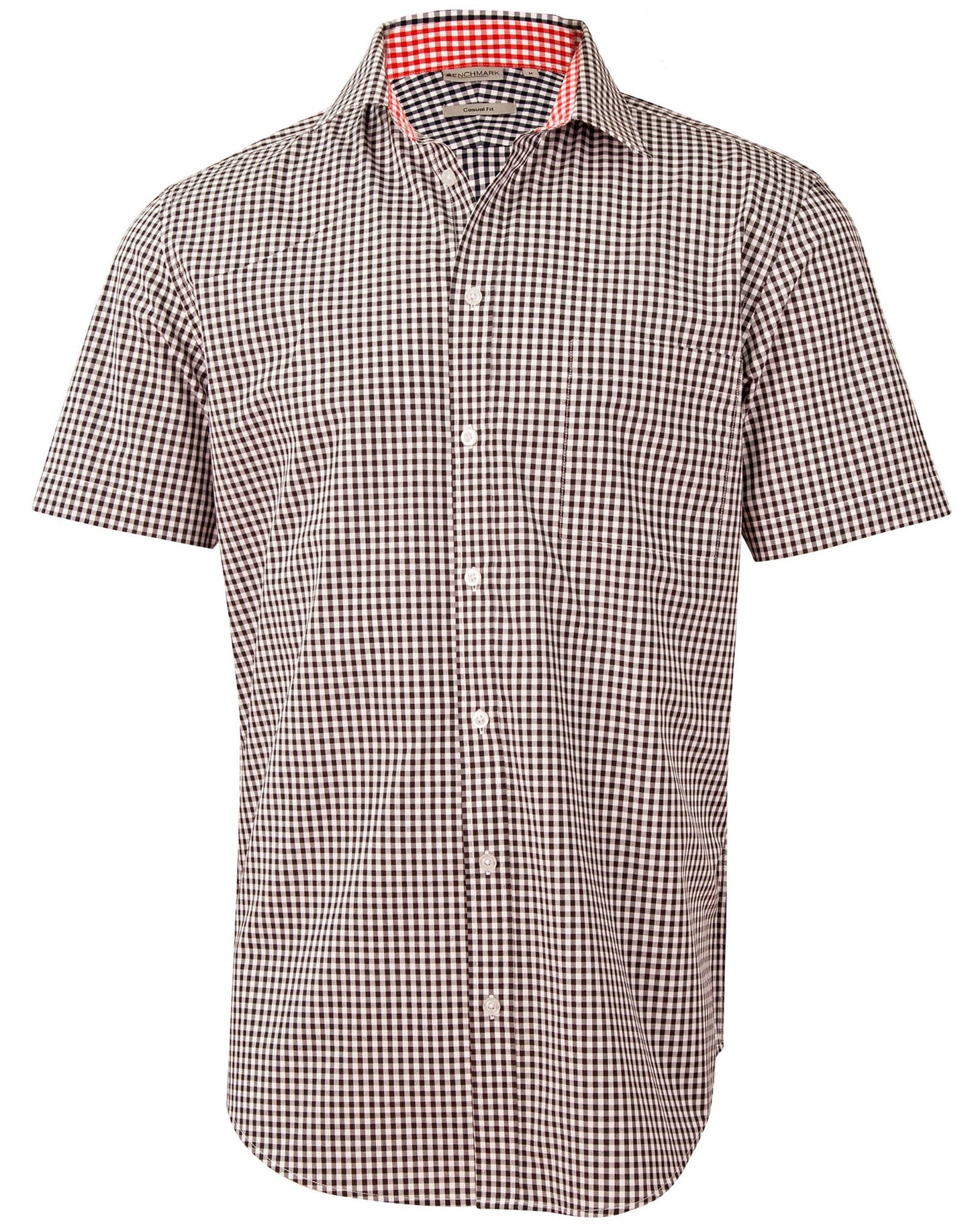 Mens Gingham Check Short Sleeve Shirt - M7330S