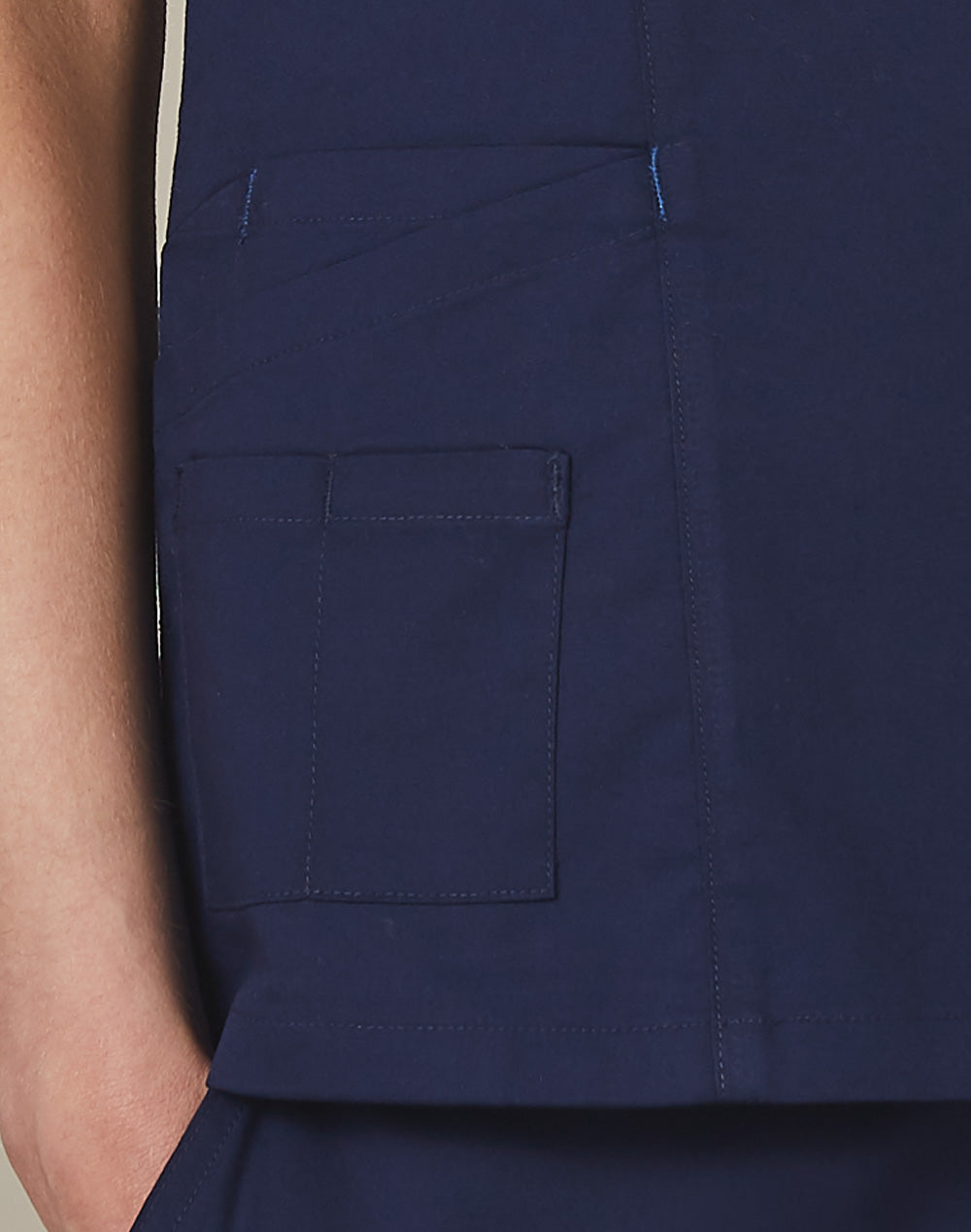 Ladies V-Neck Contrast Trim Scrub Tops - M7660