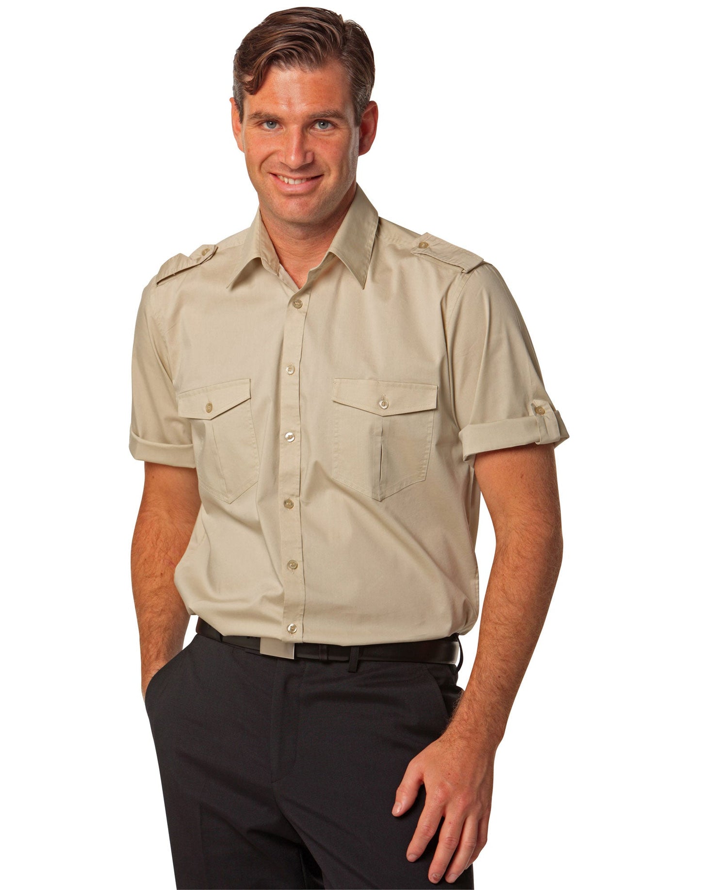 Mens Short Sleeve Military Shirt - M7911