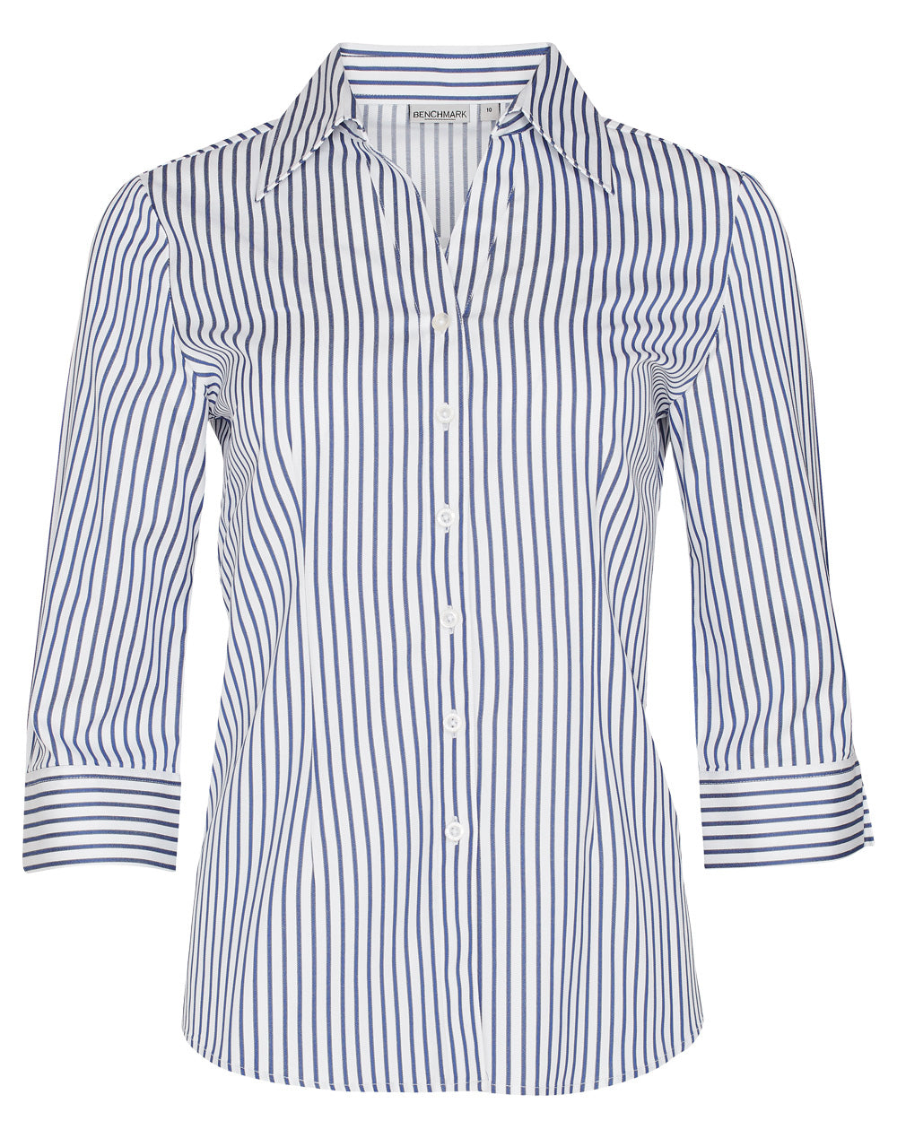 Ladies Sateen Stripe 3/4 Sleeve Shirt - M8310Q
