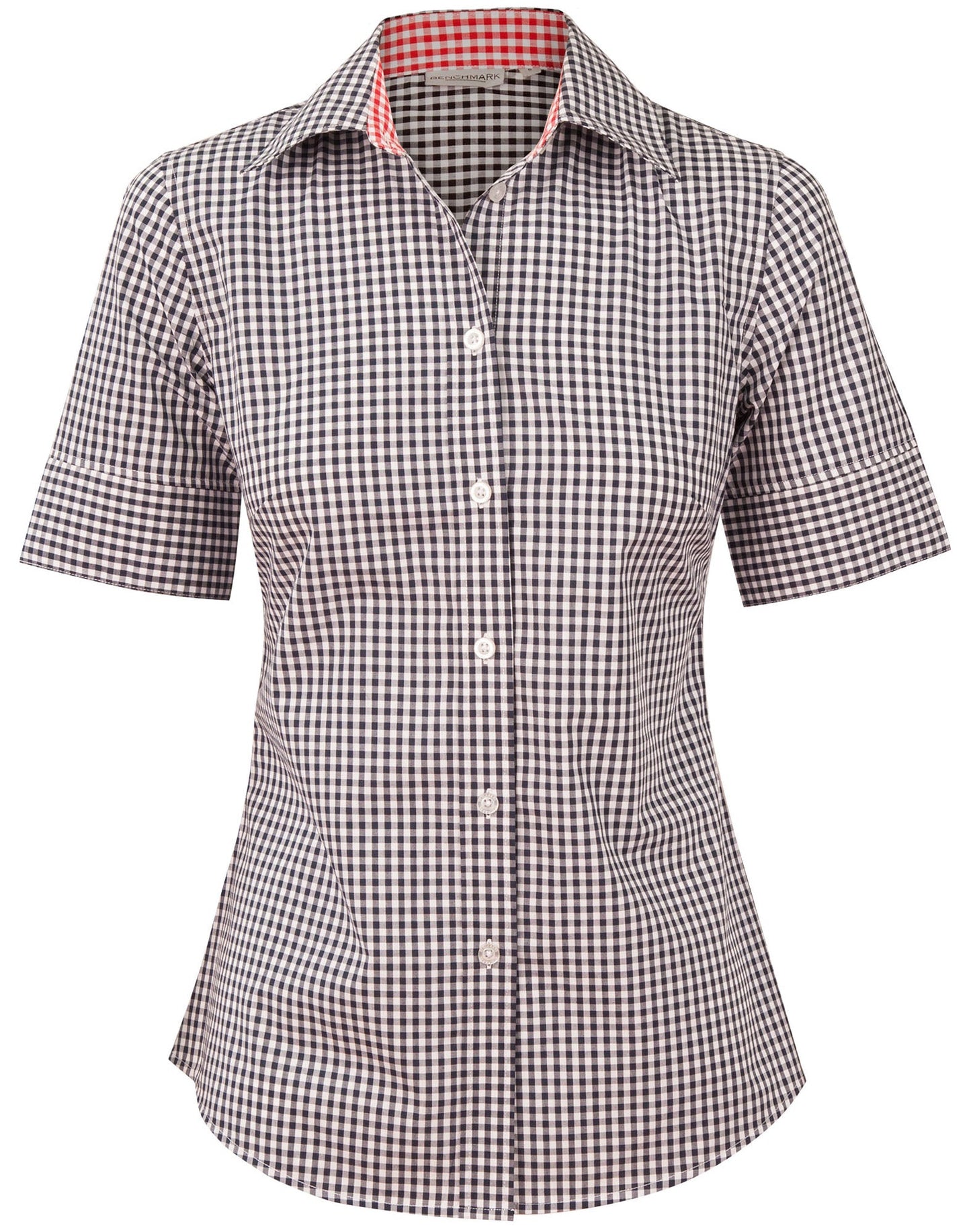 Ladies Gingham Check Short Sleeve Shirt - M8330S