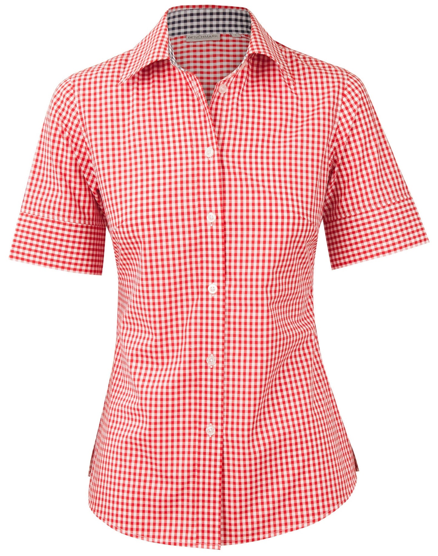 Ladies Gingham Check Short Sleeve Shirt - M8330S