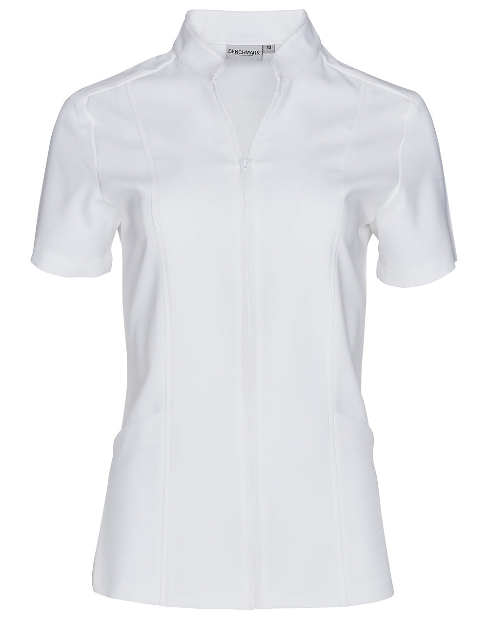 Ladies Full Zip Front Short Sleeve Tunic - M8636S