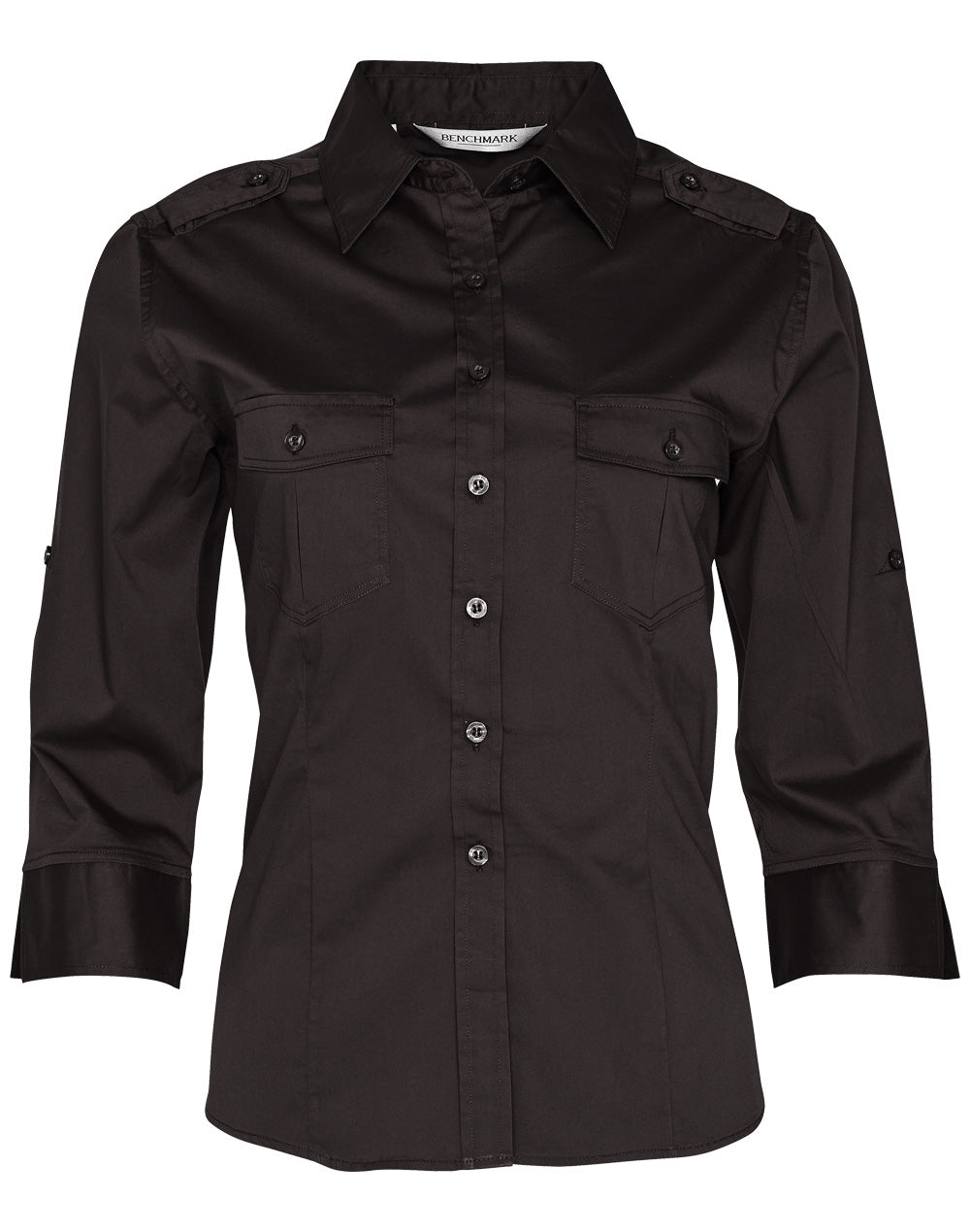 Ladies 3/4 Sleeve Military Shirt - M8913